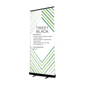 Roll Up Tweet Black | Display | Roll Up | Banderas Garsan