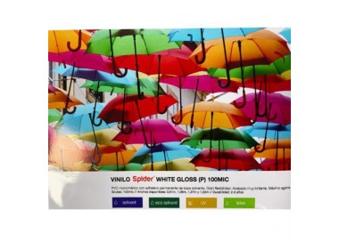 Vinilo Spider Blanco Brillo (P) 100MIC | Vinilos Monoméricos Spider | Banderas Garsan