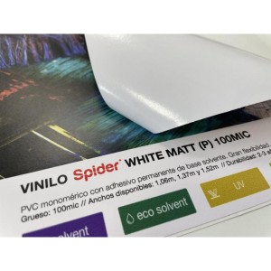 Vinilo Spider Blanco Mate (P) 100MIC | Vinilos Monoméricos Spider | Banderas Garsan